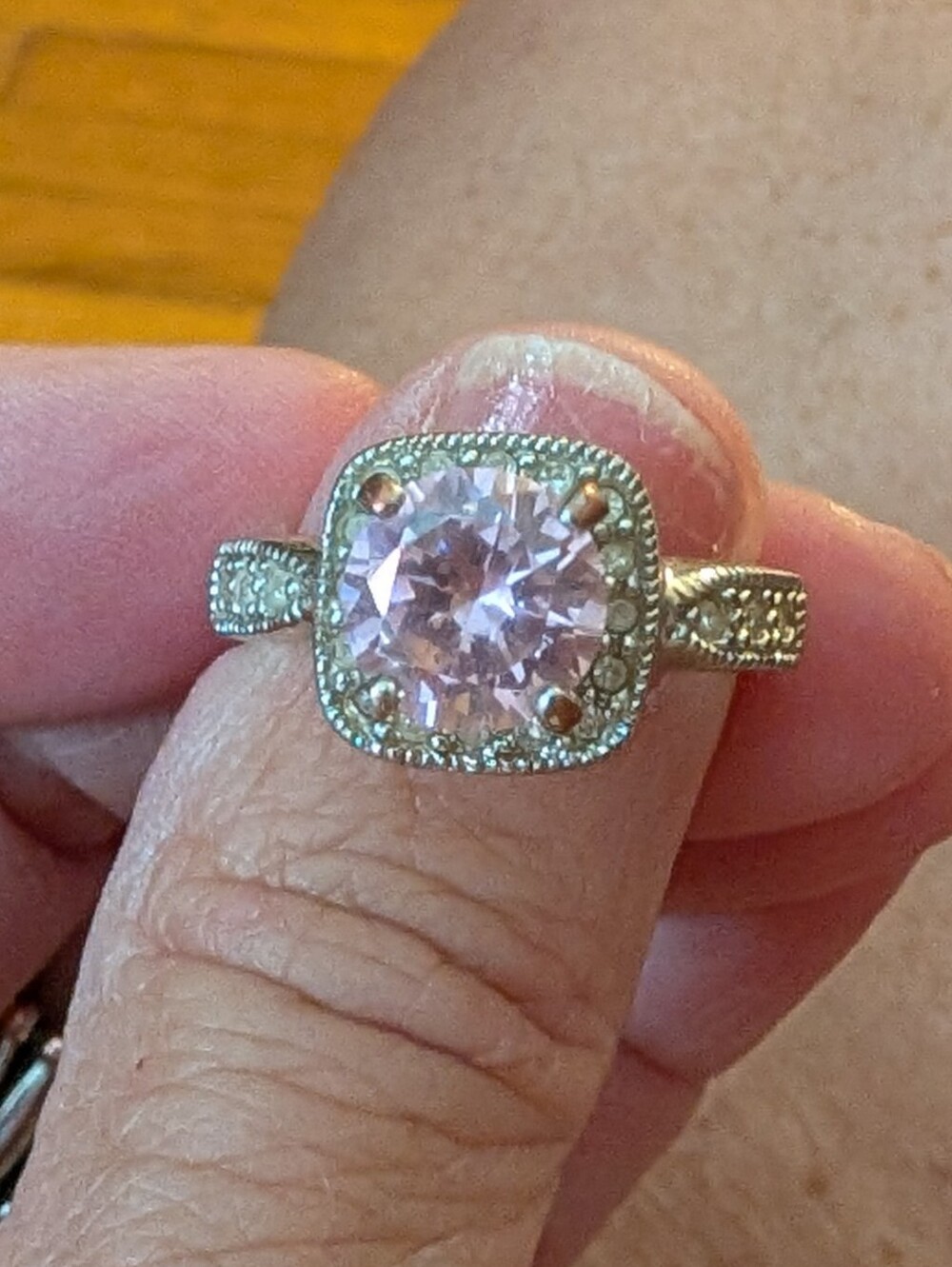 Premier Designs Elegant Pink Stone Halo Ring - Women Jewelry Size 9